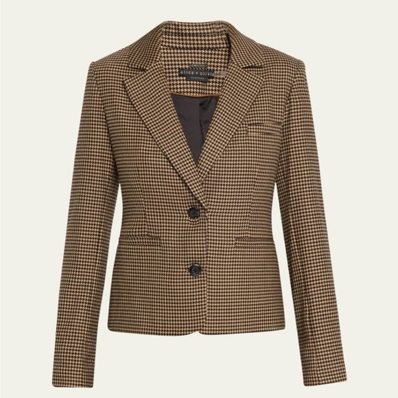 Alice + Olivia Brown Houndstooth Blazer (part of suit set) - Picture 1 of 4